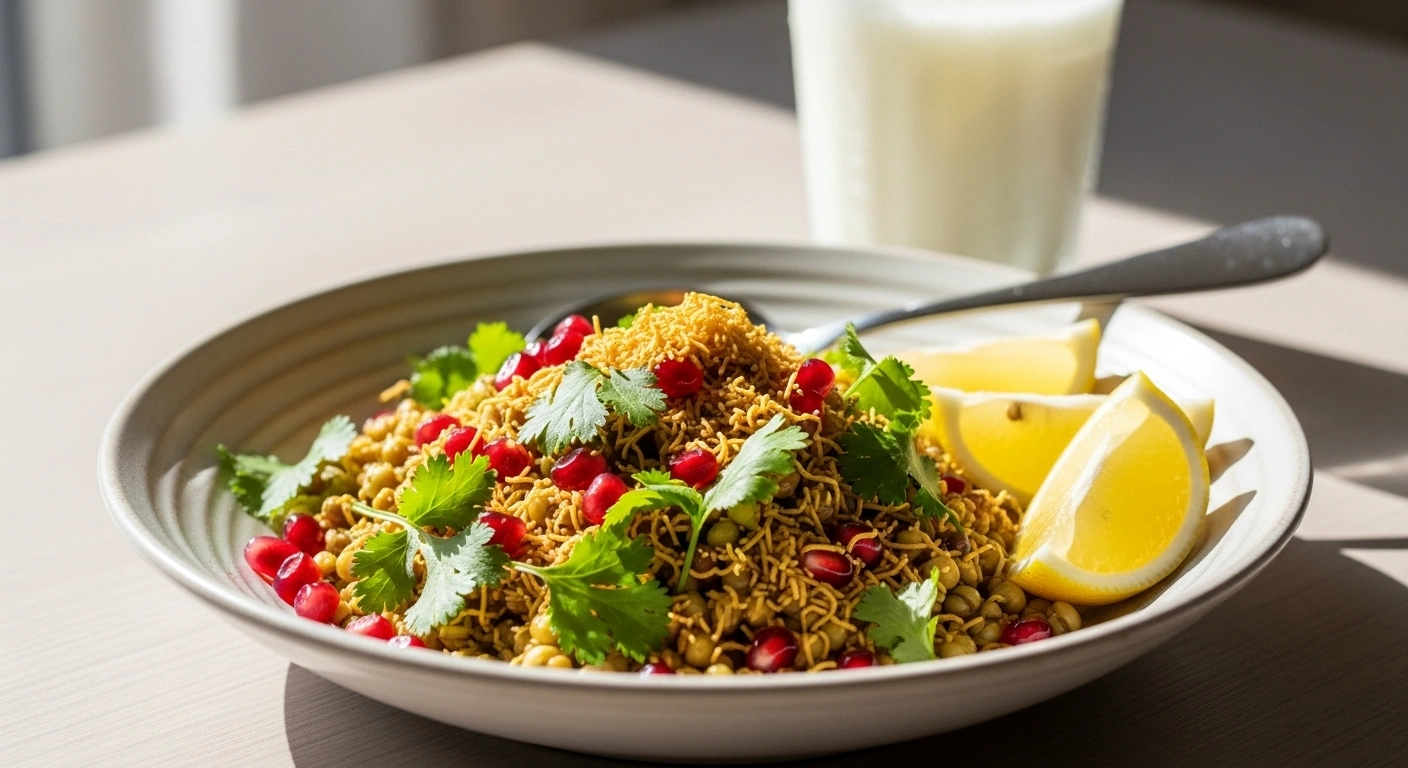 Served Sprout Moong Chaat