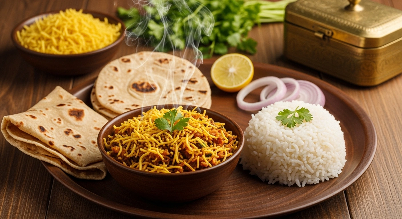 Served Shev Bhaji
