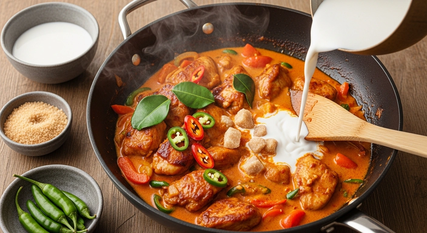combine and Simmer with Coconut Milk