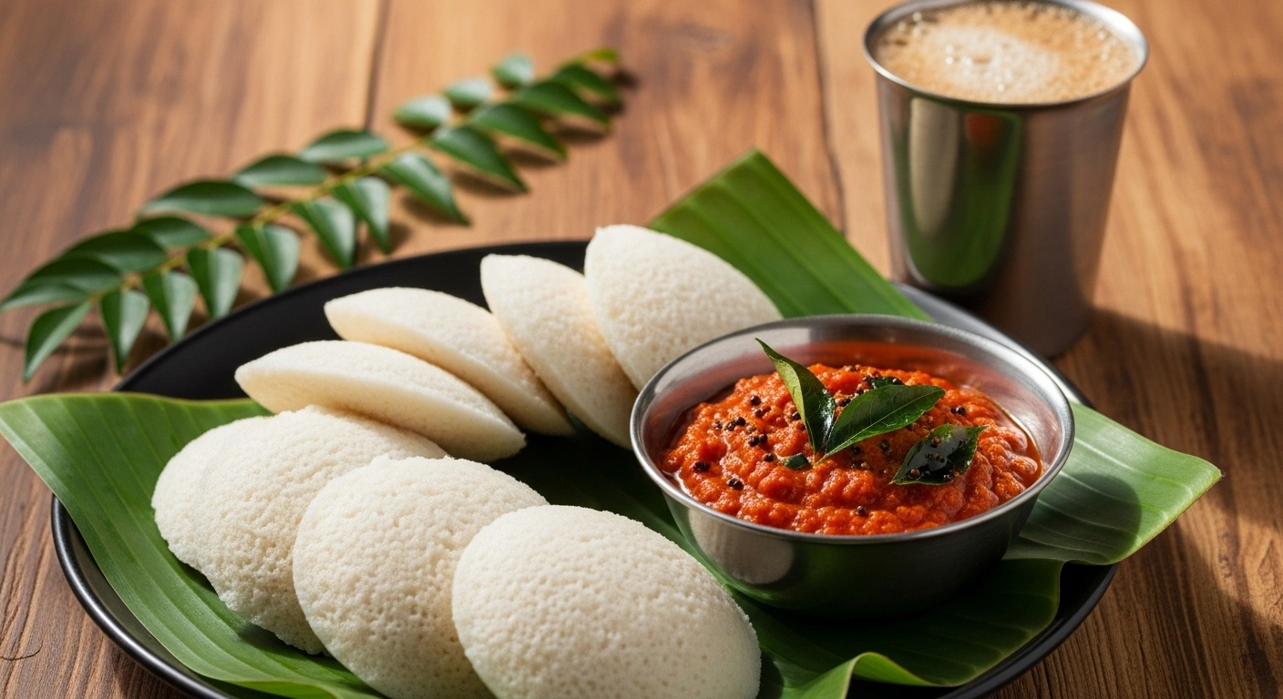Served warm idli