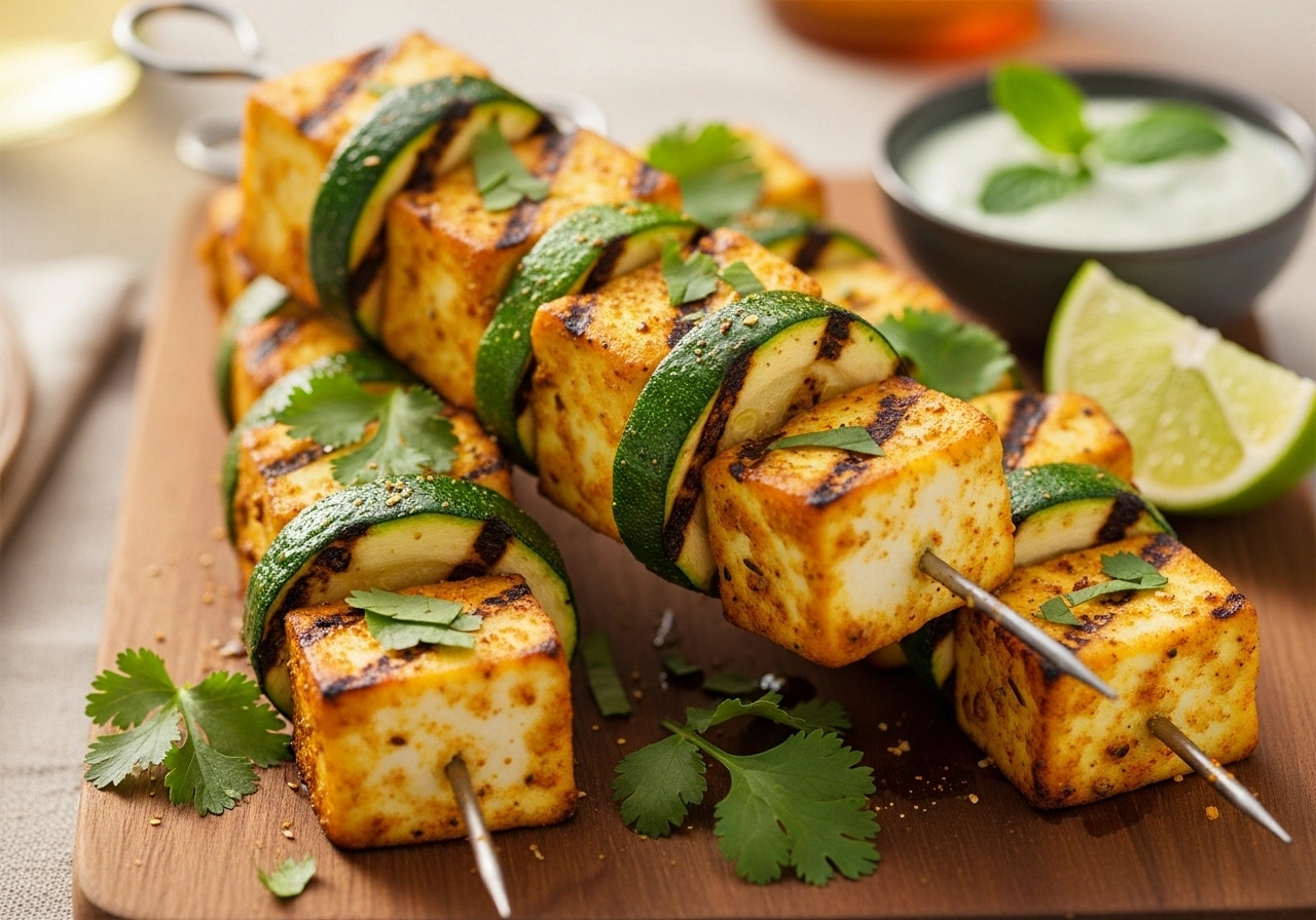 Zucchini & Paneer Grilled Kebabs