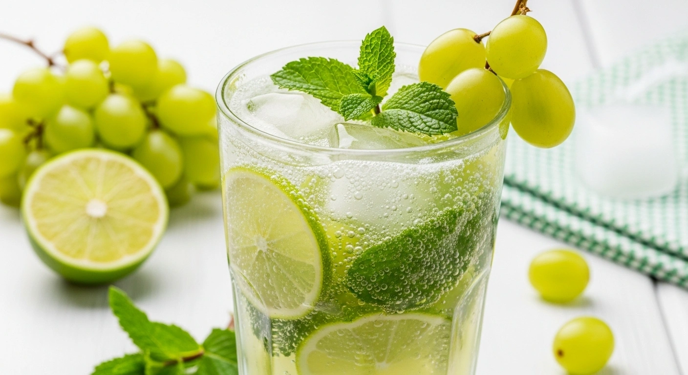 Served Green Grapes Mojito