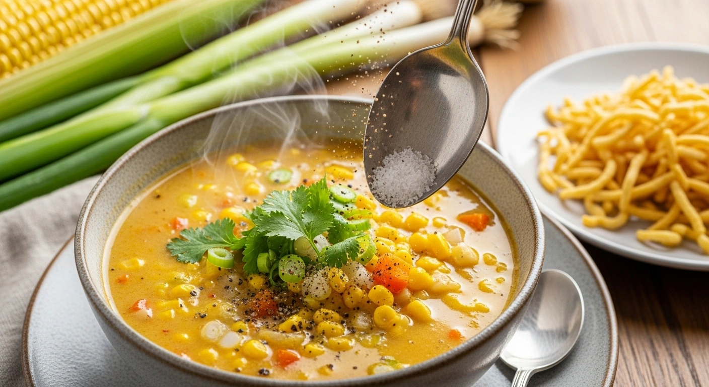 Season and serve the soup