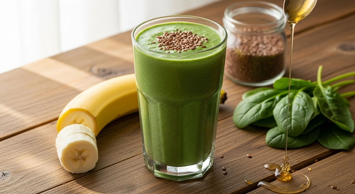 Banana Spinach & Flaxseed Smoothie