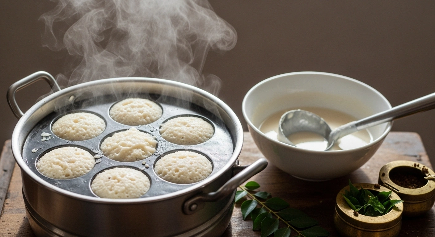 Steaming Idli