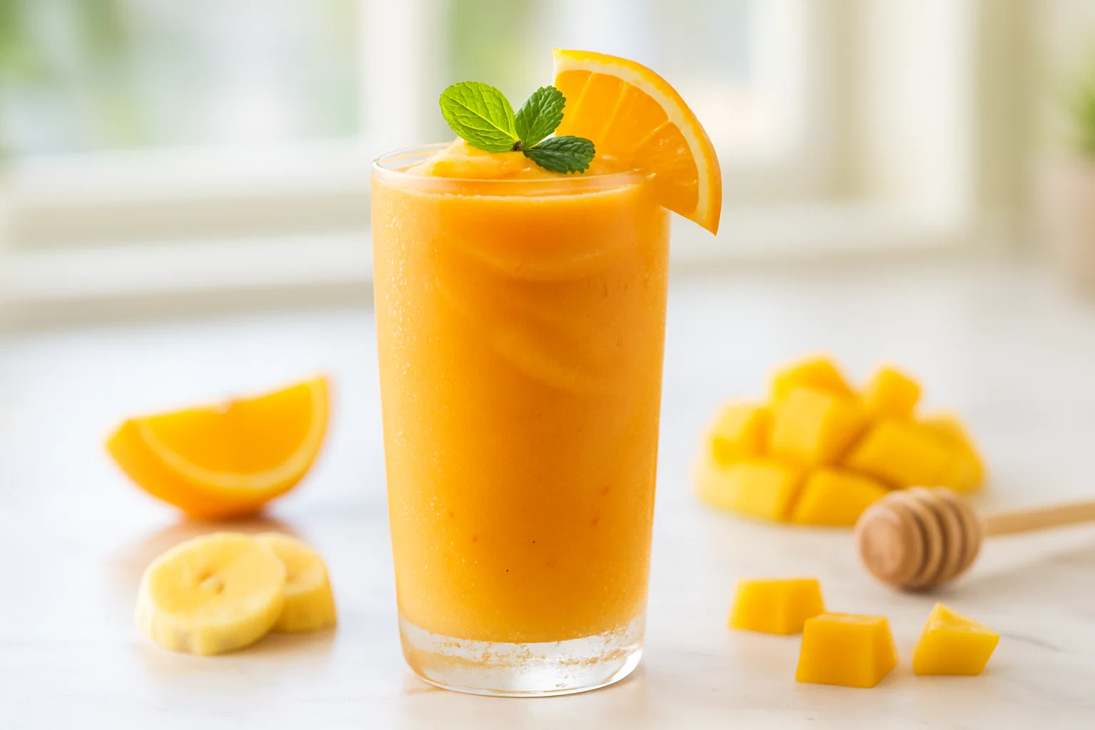 Served Orange Smoothie