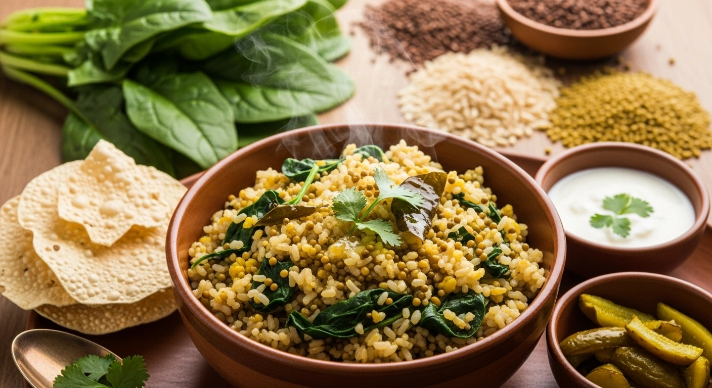 Served Brown Rice with Khichdhi