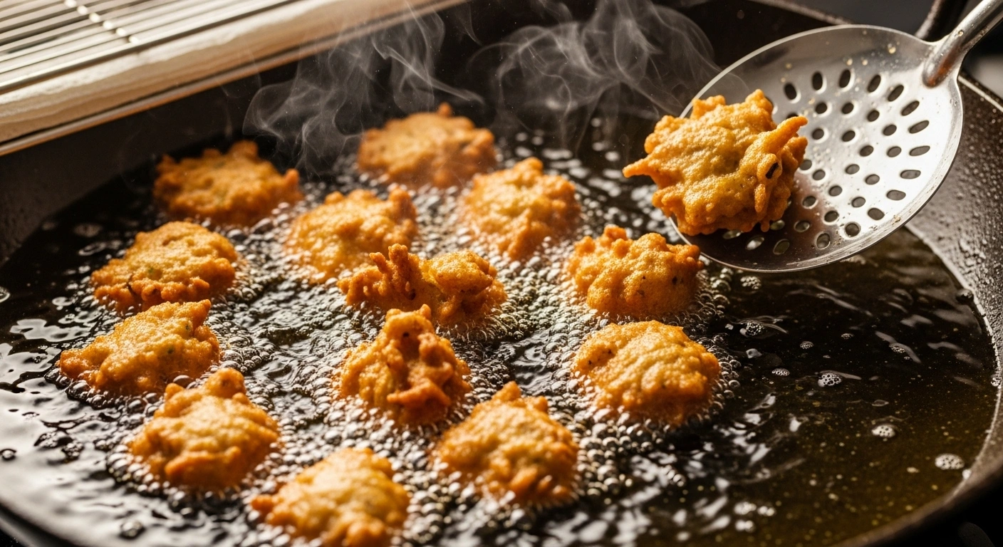 Fry the pakodas