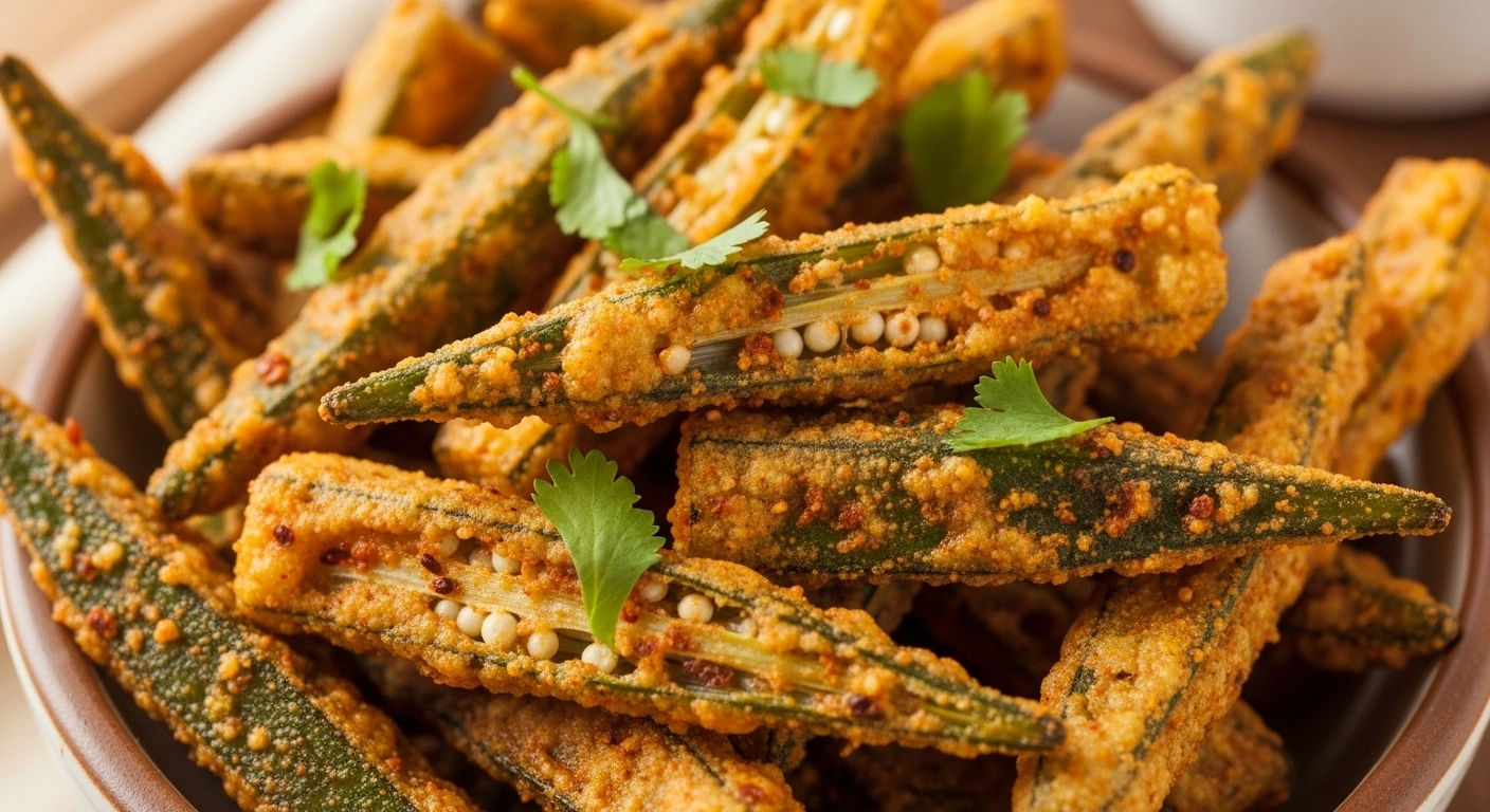 Kurkure Bhindi Served