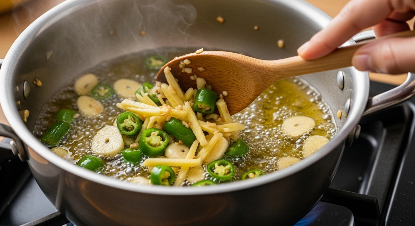 Saute Garlic and Spices
