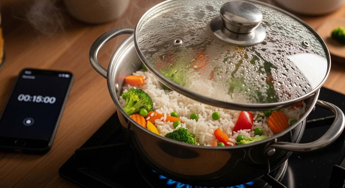 Pressure cook the rice