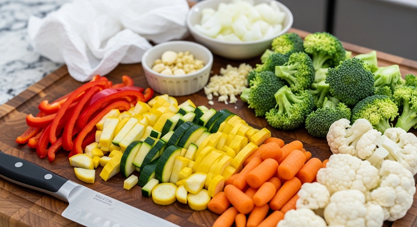 Veggies chopped for pakodas