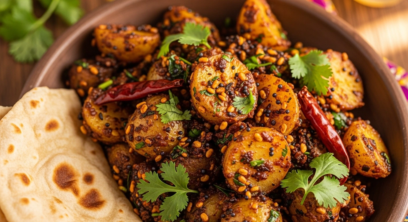Aloo Achari Sukka: Spicy, Tangy & Rustic