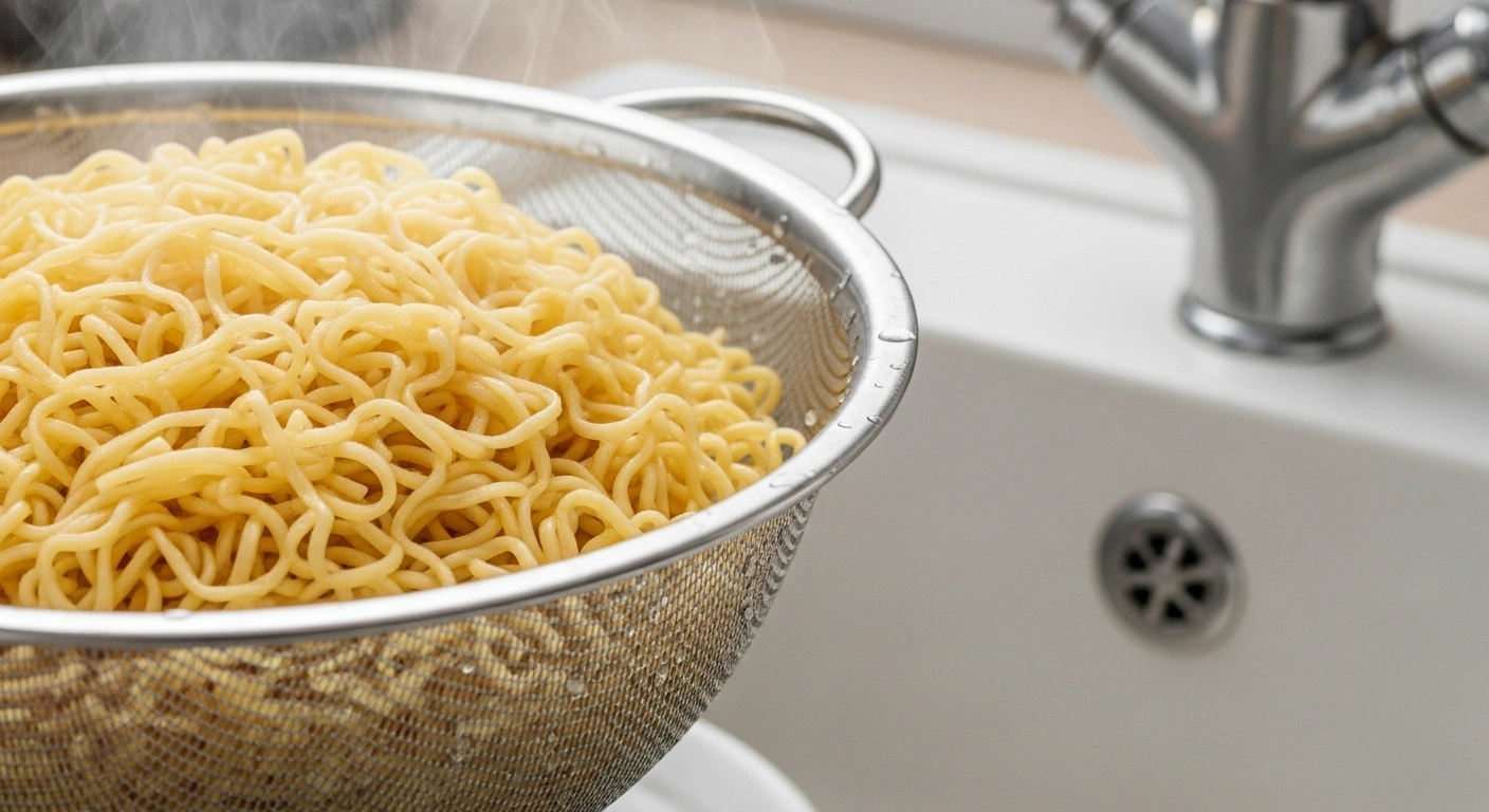 Drain the noodles