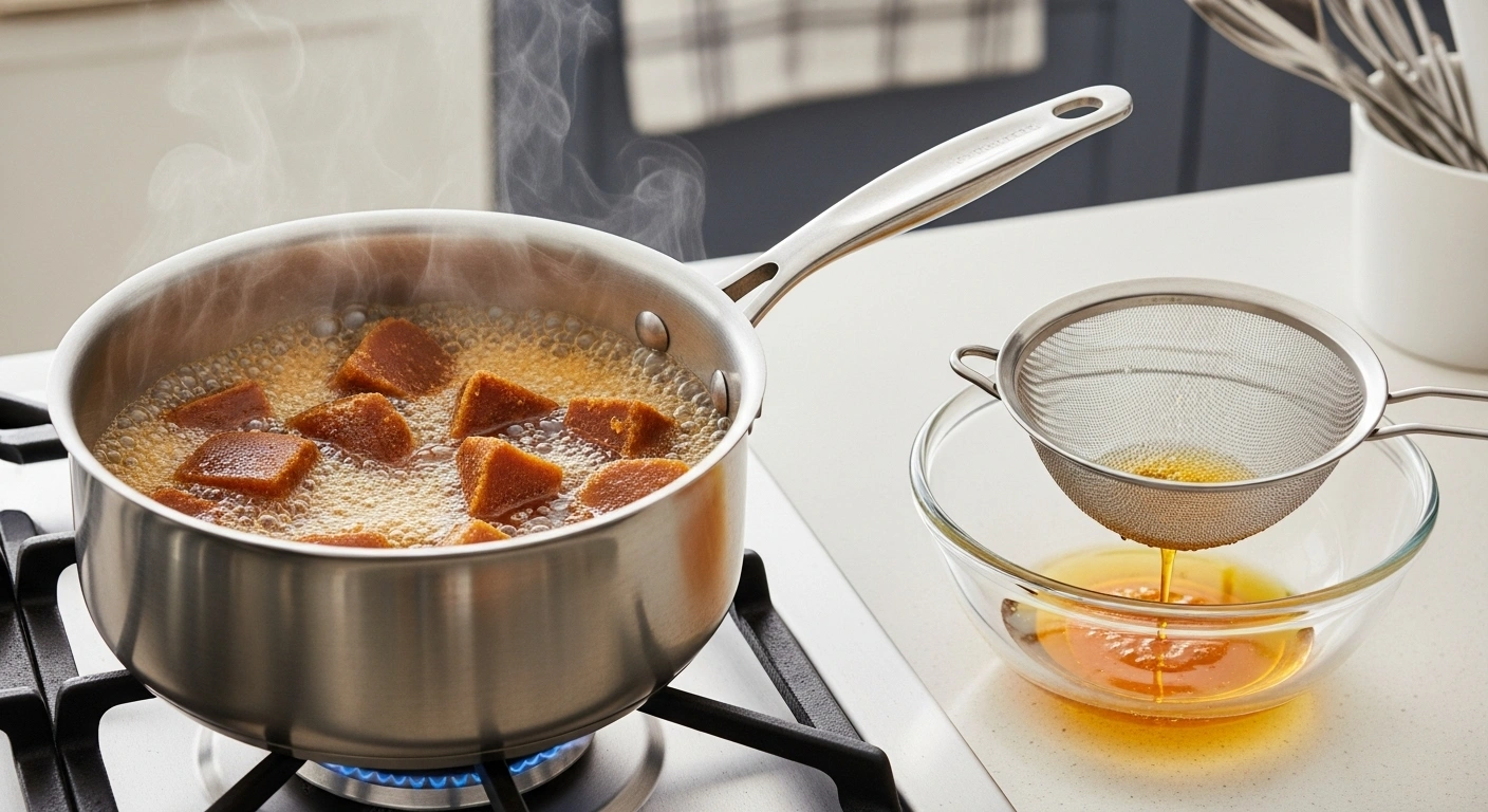 Prepare jaggery syrup