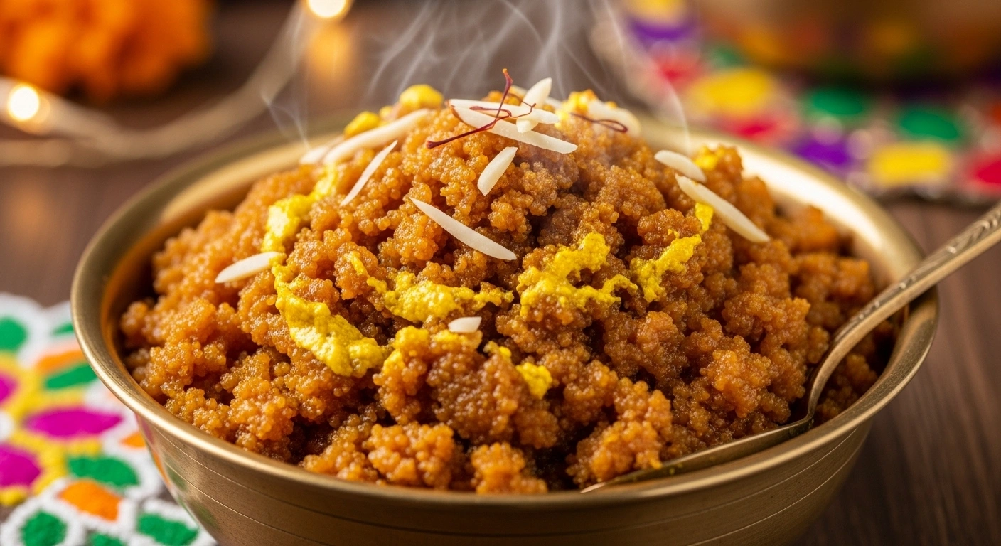 Atta Haldi Ka Halwa - Healthy Indian Dessert for Immunity & Winter Warmth