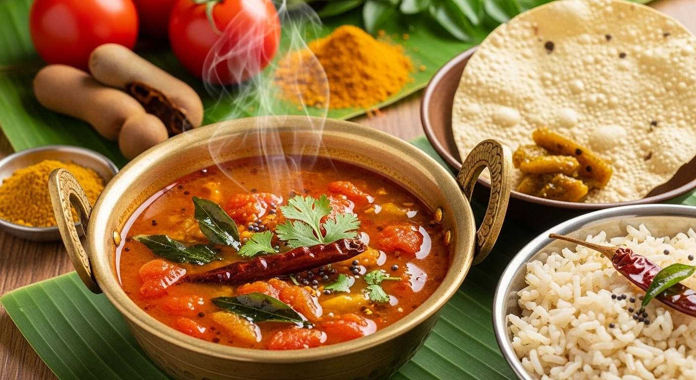 Tomato Rasam with Brown Rice