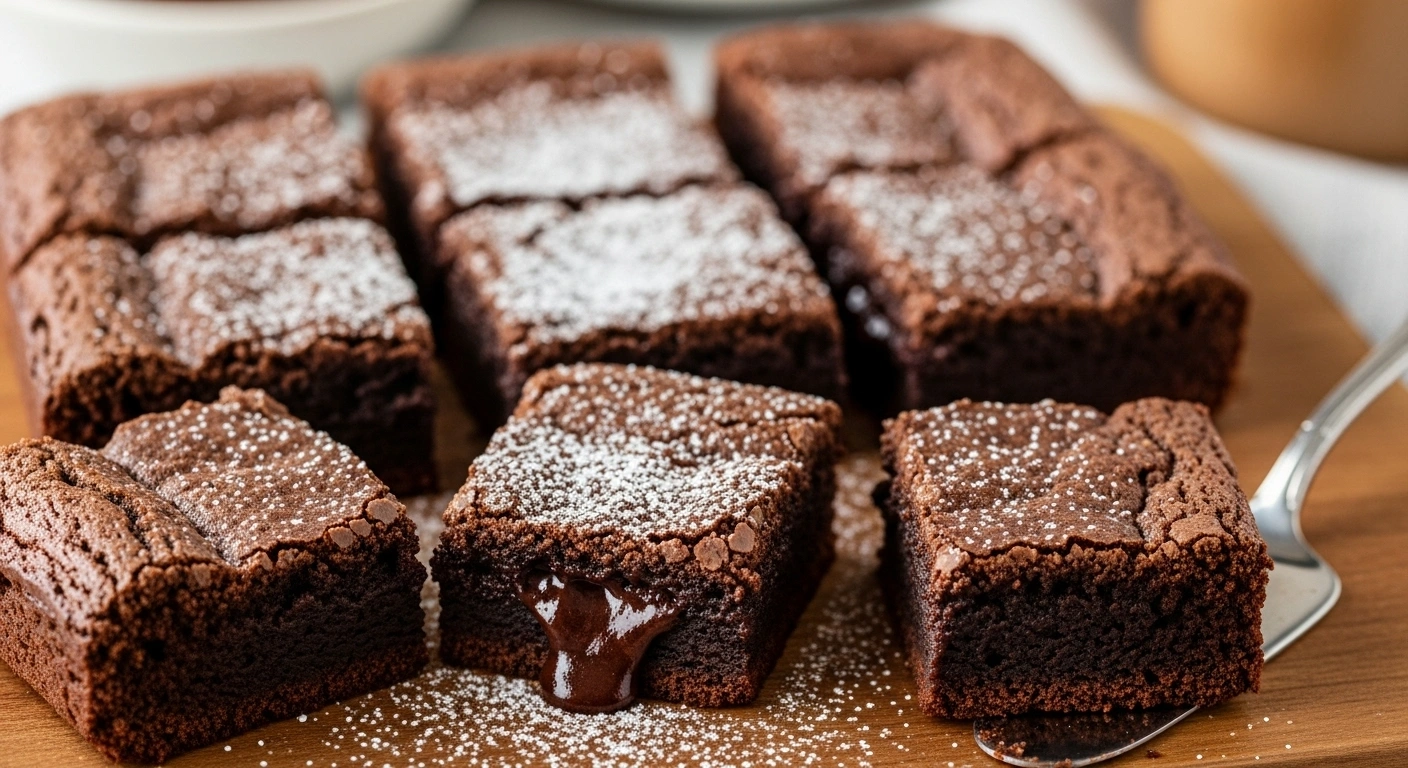 Eggless Crinkle Top Brownies