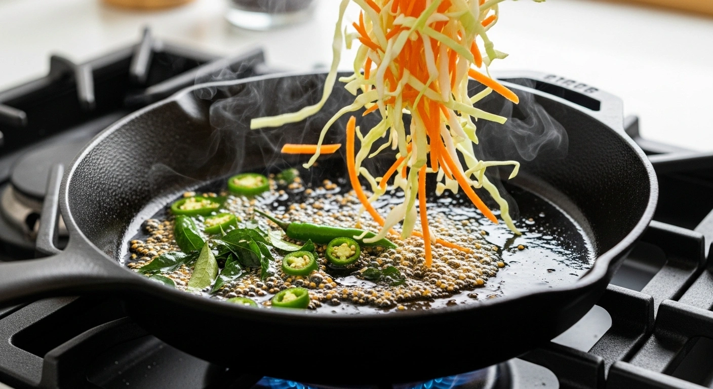 Heat Oil and saute veggies