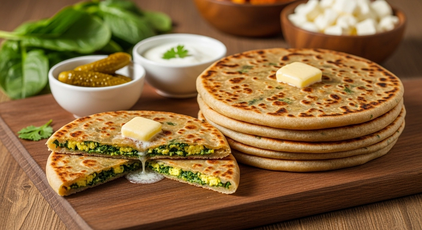 Panner and Spinach Paratha