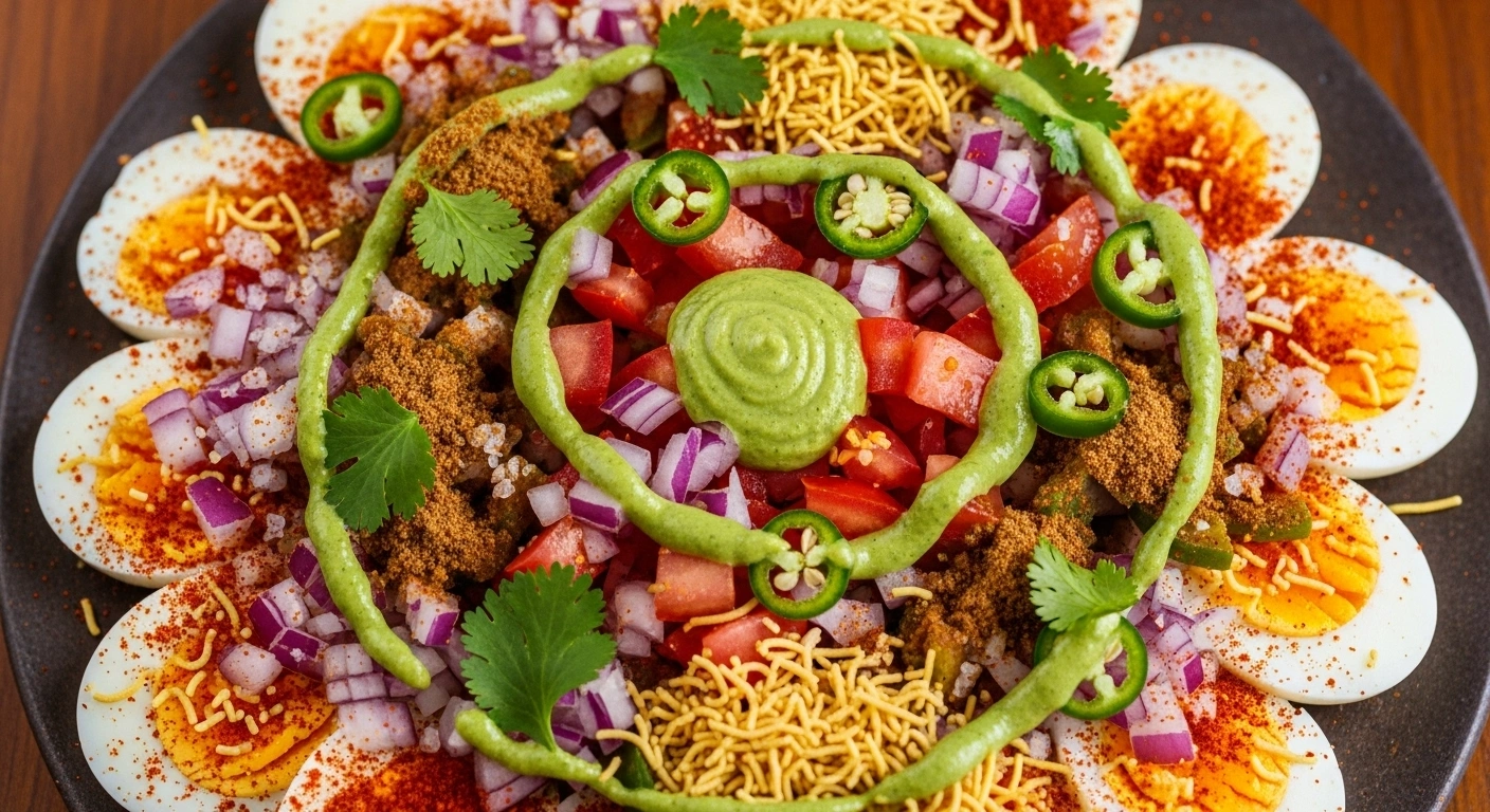 Egg Chaat Served