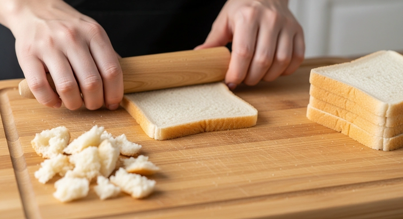Flat roll the bread