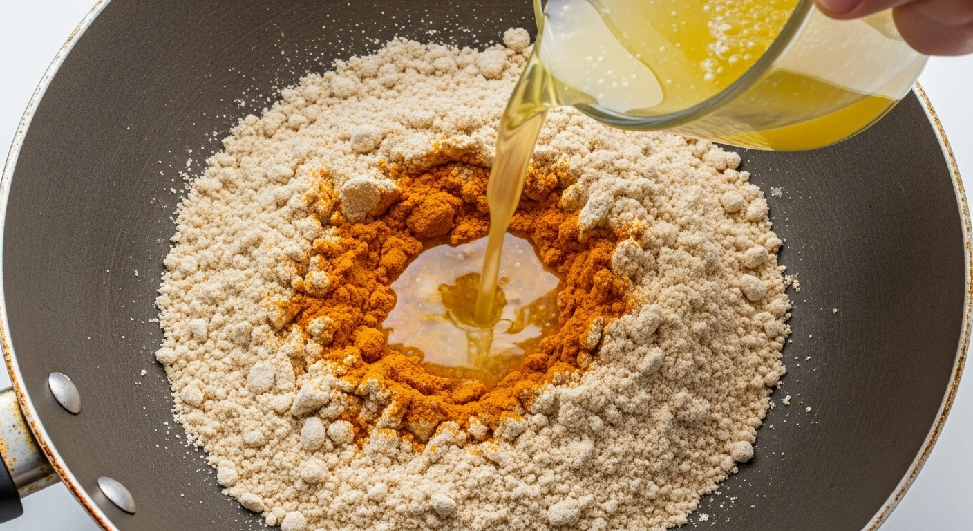 Pour Water over mixture