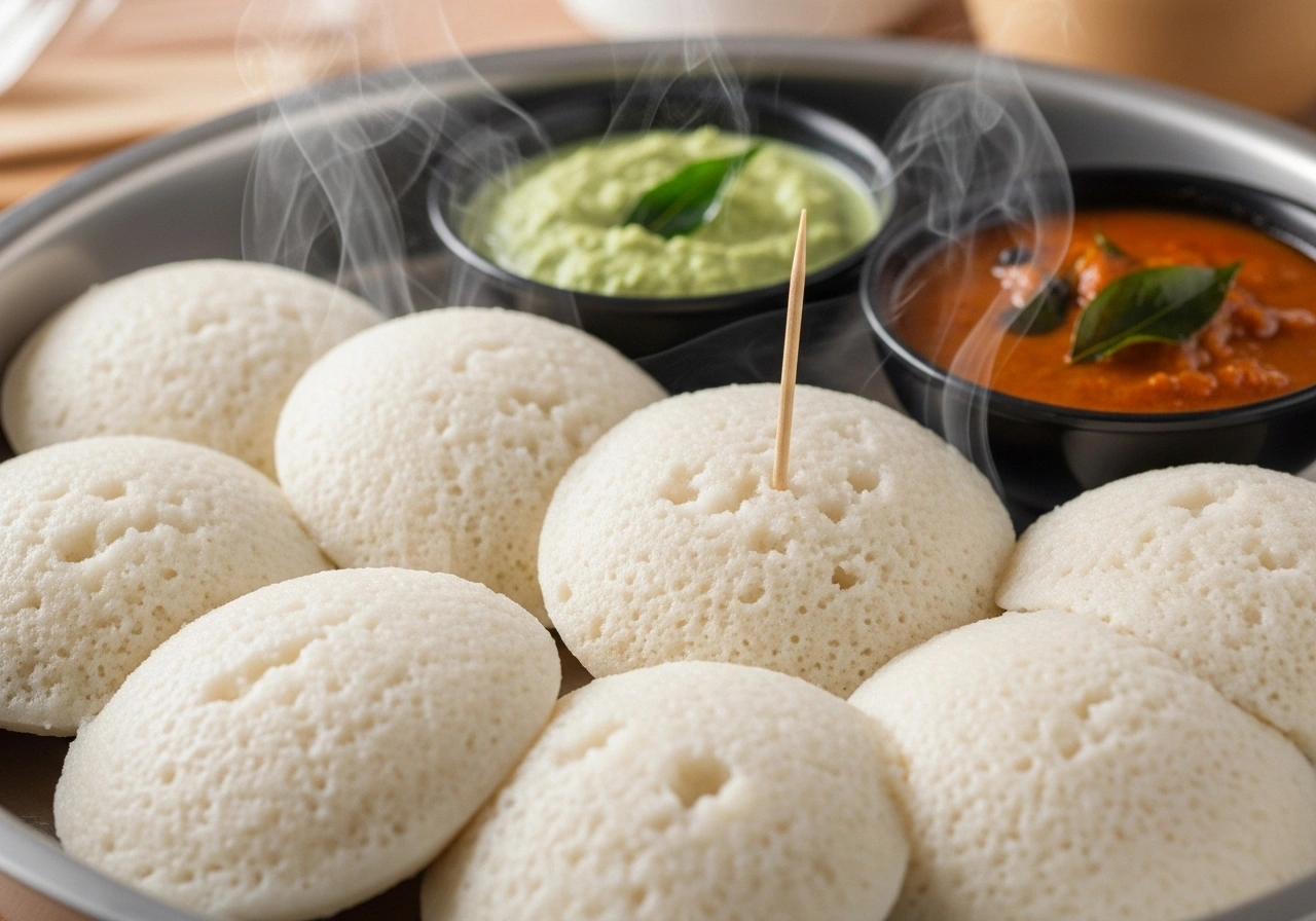 Serve Serve hot with coconut chutney, sambar, or podi.