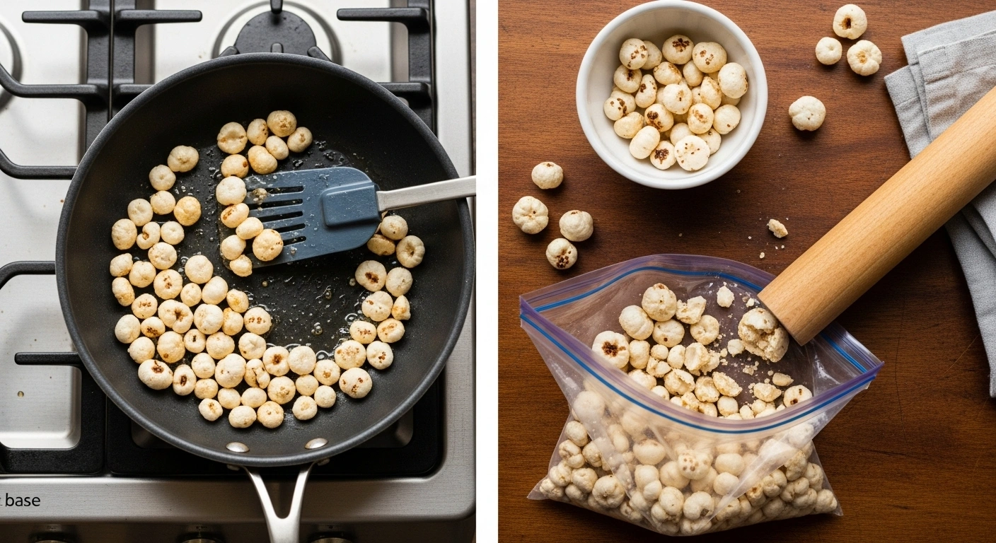 Roast and Crush the Makhana