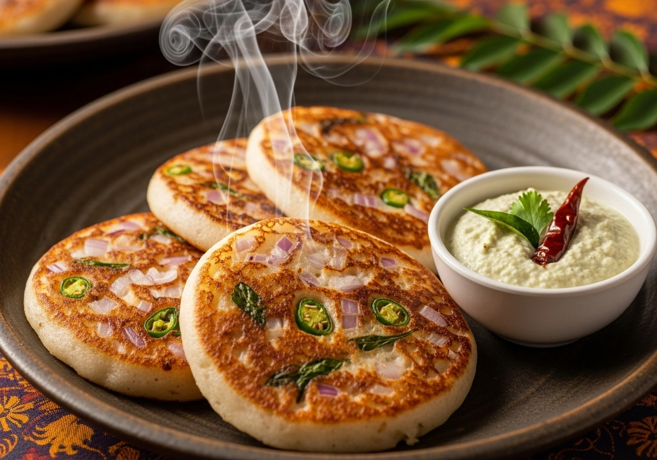 Uttapam with chutney