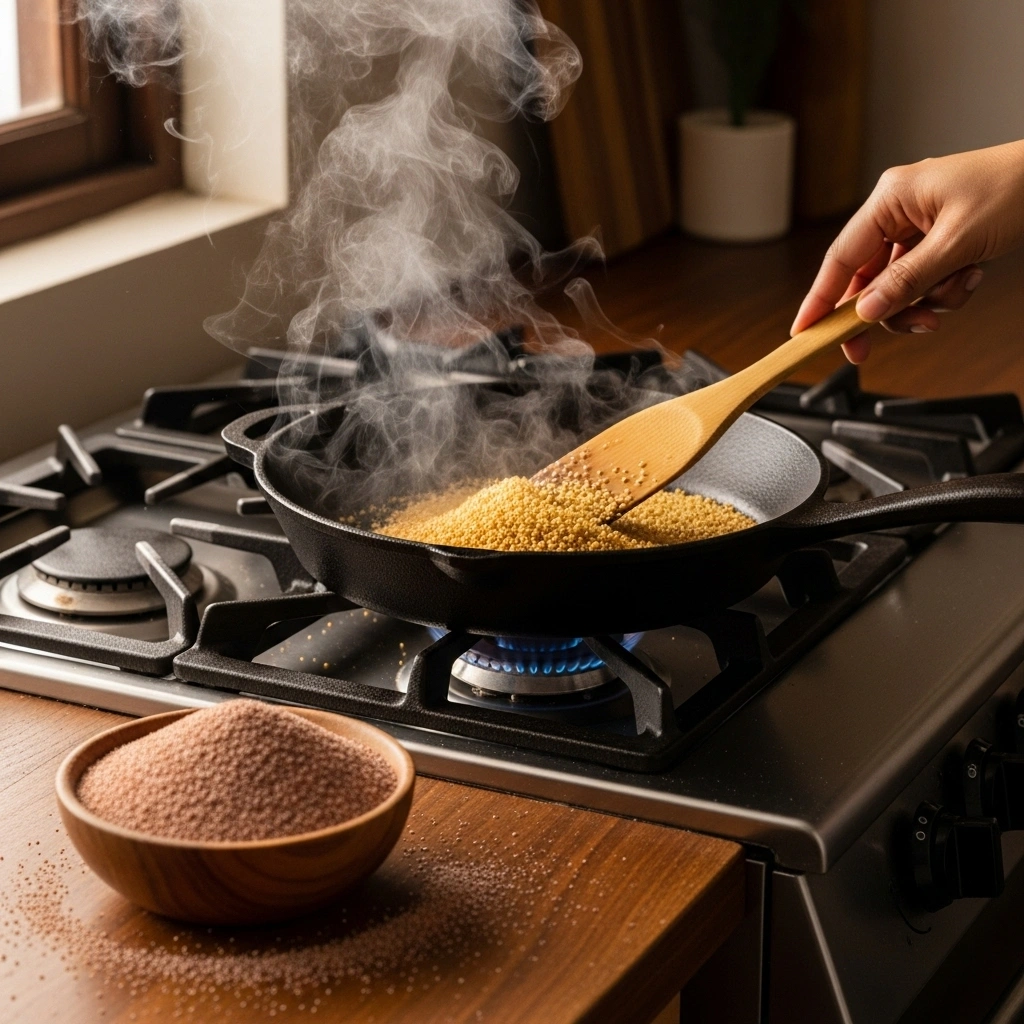 Roasting Ragi Rava