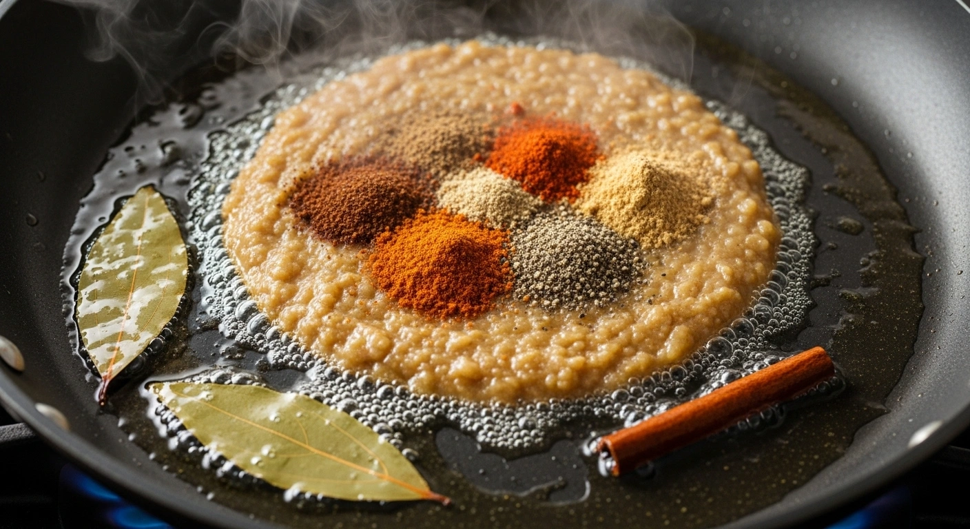 Cooking the curry base