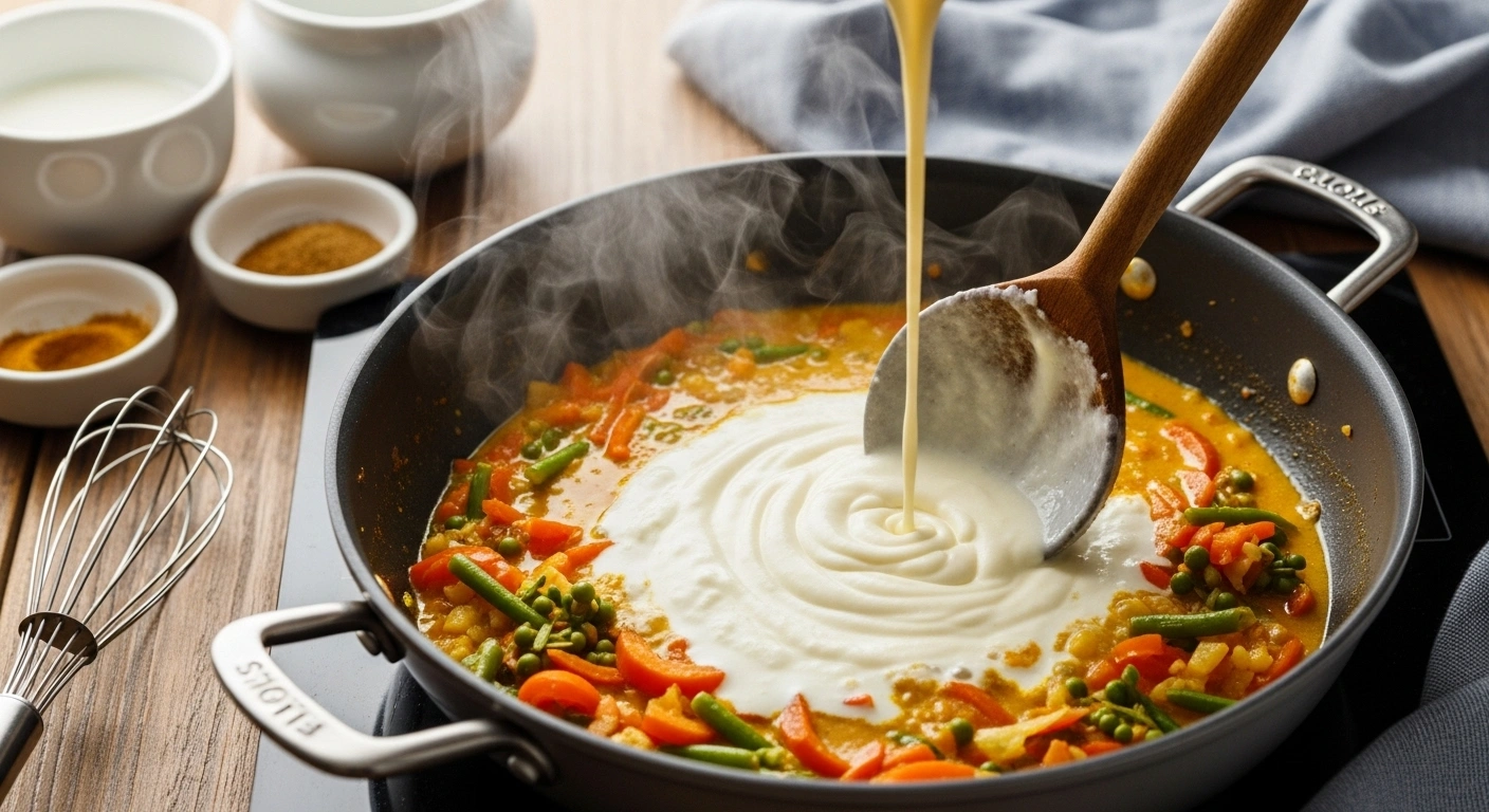 Add Yogurt Mixture & Simmer