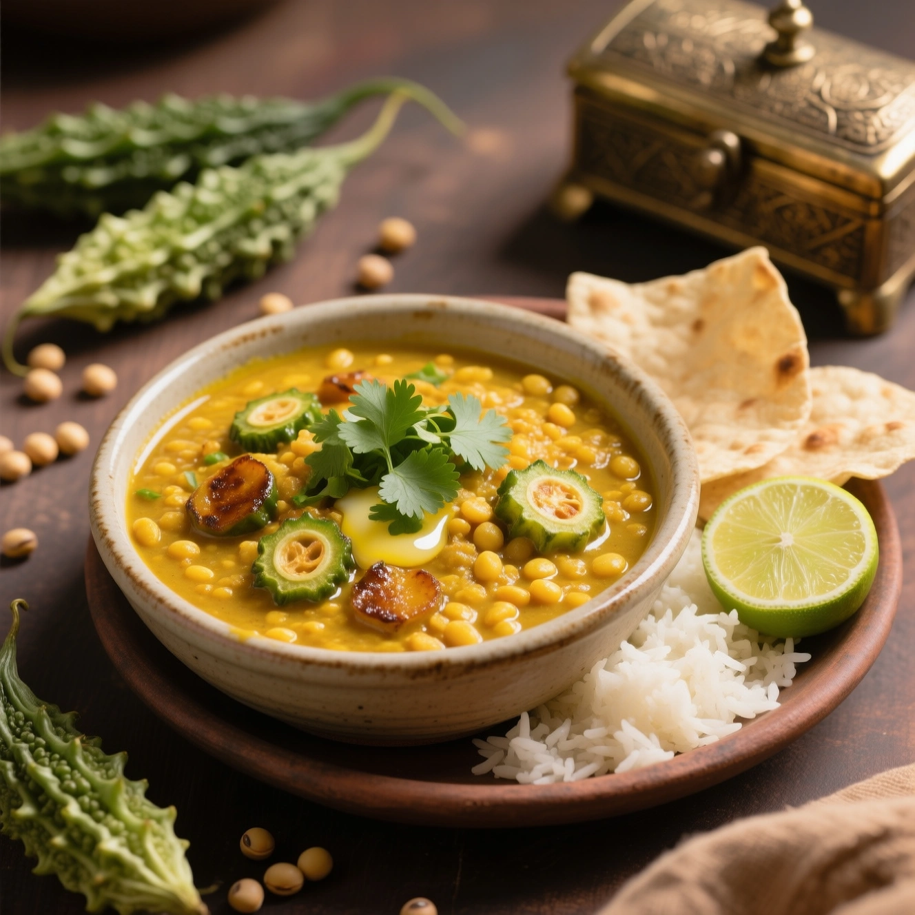 Karela with Moong Dal